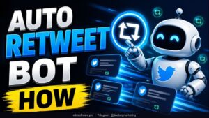 auto retweet bot control room dashboard with multi-account amplification network