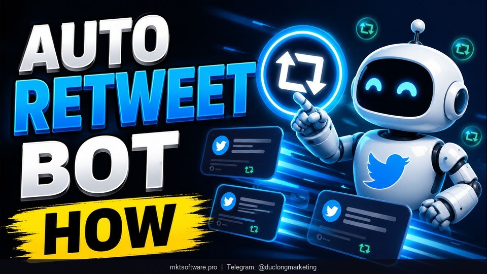 auto retweet bot control room dashboard with multi-account amplification network