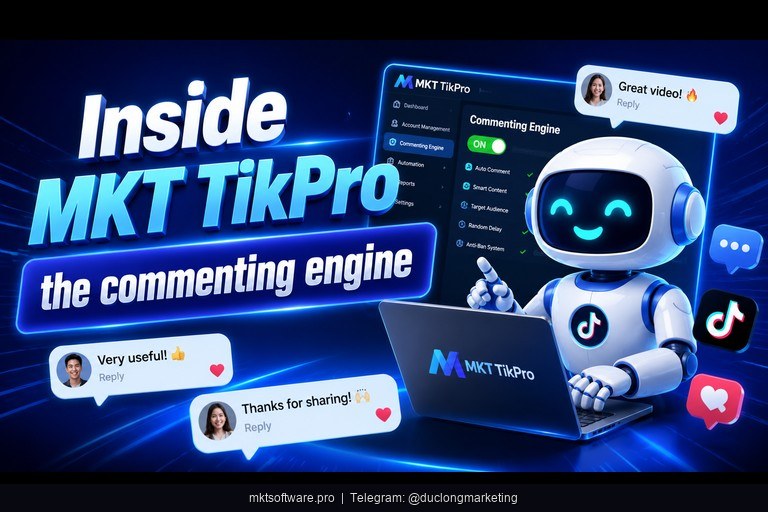 MKT TikPro engine: keyword targeting, comment variations, proxy per account, auto-reply